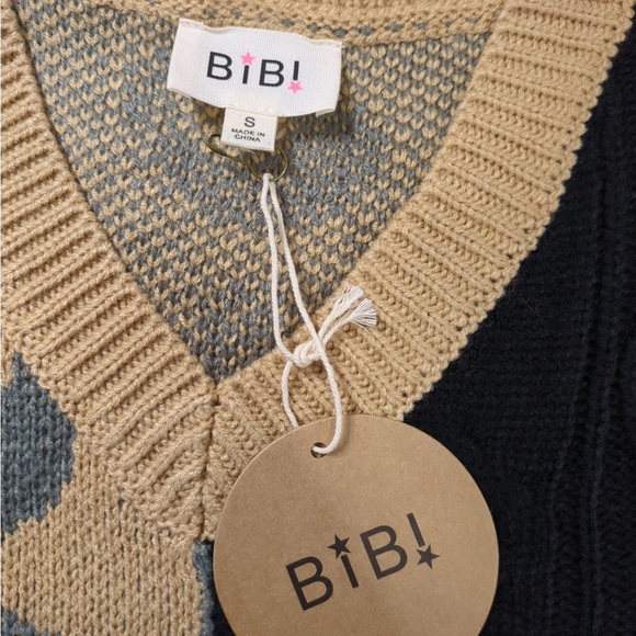 👯‍♀️Host Pick⚡️Bibi Animal Print & Cable Knit Colourblock Sweater - Picture 5 of 10